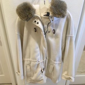 Banana Republic Mid-Length Jacket w/Fur Collar